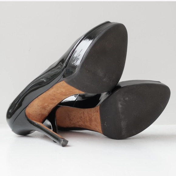 DIOR size 39 black patent peep toe PLATFORM PUMPS - Picture 12 of 12